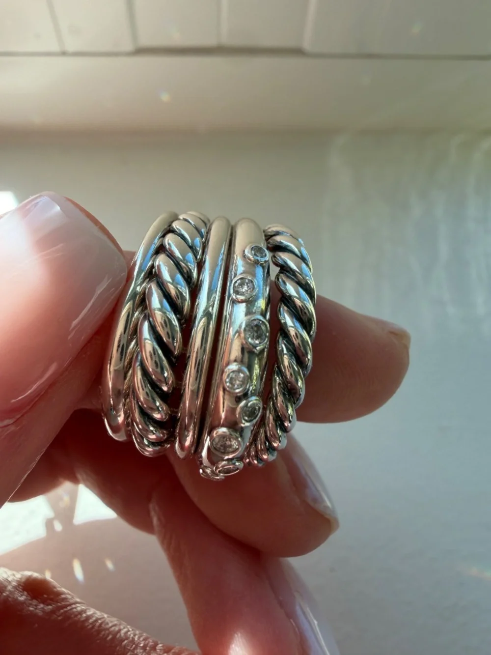 David Yurman Five Row Pure Form Ring - Picture 9 of 9